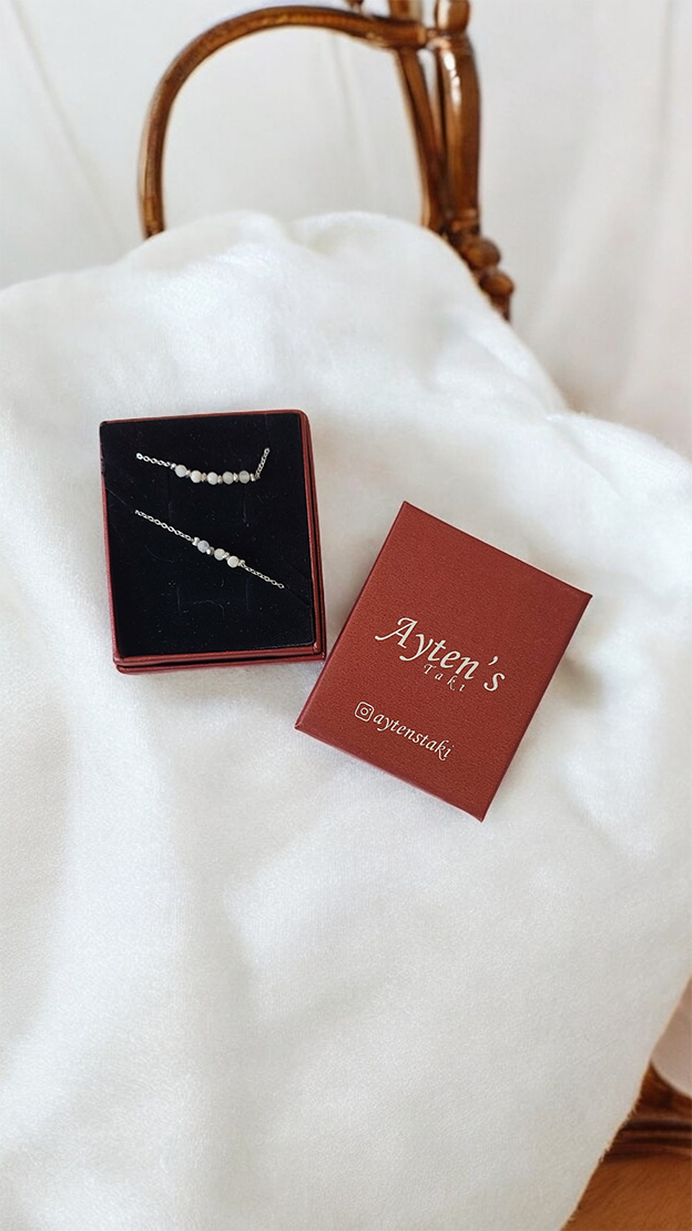 Doğal Inci Kolye Bileklik Set (GÜMÜŞ RENK PASLANMAZ ÇELİK ZİNCİR) - Görsel 2