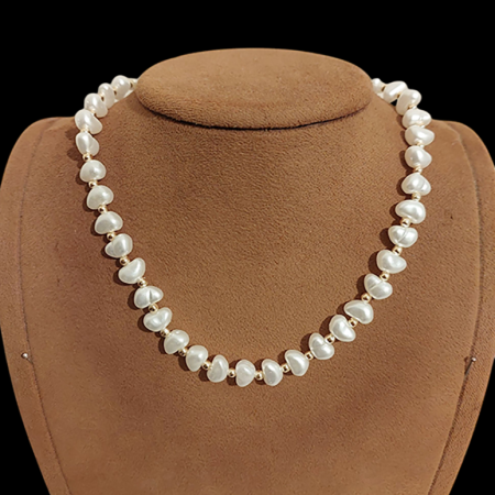 Barok inci kolye altın top detaylı