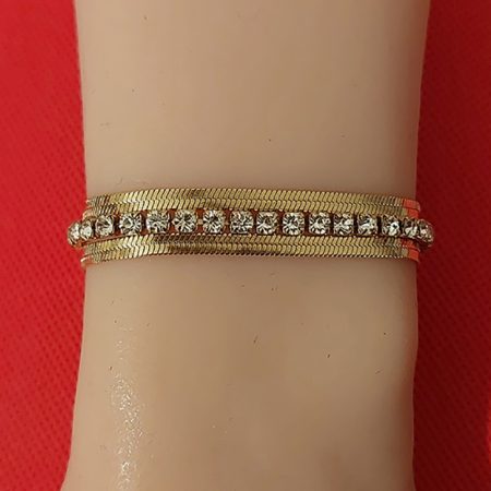 İnce hasır zincir detaylı su yolu çelik bileklik