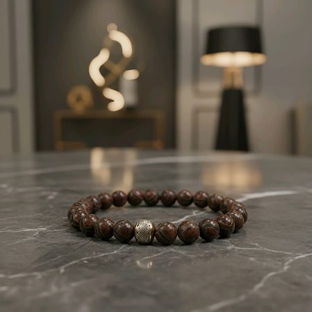 Orijinal Tibet Akiği Doğal Taş Bileklik | El İşçiliği Zamak - Pirinç Tasarım