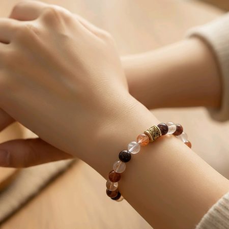 Orijinal Ateş Kuvars (Fire Quartz) Doğal Taş Bileklik