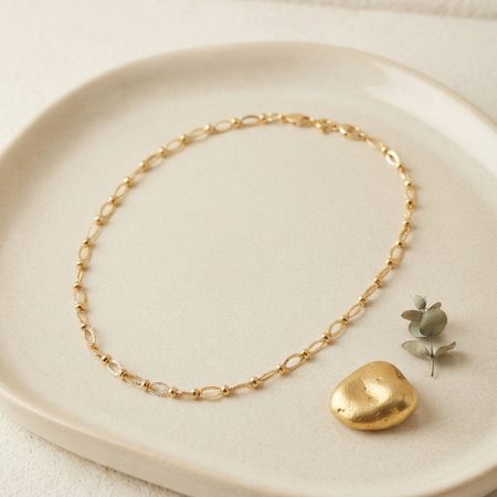 CM Top ve Halka Zincir Model 50 cm Gold Renk Kadın Kolye