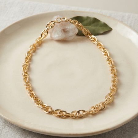 CM Kalın Burgu Model Gold Renk 50 cm Kadın Kolye